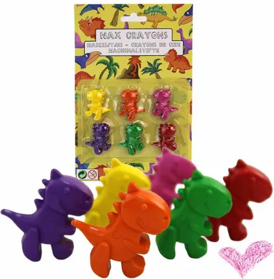 Produktbild von Wachsmalstift Dinosaurier Form 6er Set