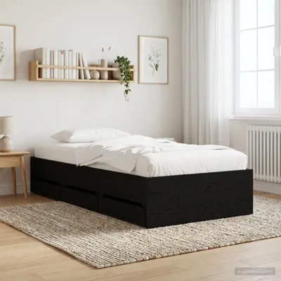 Imagen del producto de Maison Exclusive: Estructura de cama con espacio de almacenamiento, fabricada en madera de roble