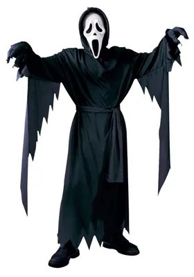 Produktbild von Kinderkostüm Ghost Face Scream Schwarz M/L 8-12 Jahre bis 152 cm mit Maske