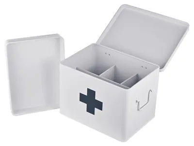 Produktbild von Elzusha – Medikamentenbox mit 4 Fächern und Tragegriffen