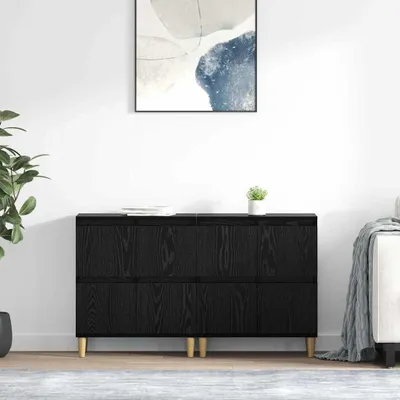 Image de vidaXL, meubles de rangement, 2 pièces, imitation chêne noir, 60 x 35 x 70 cm
