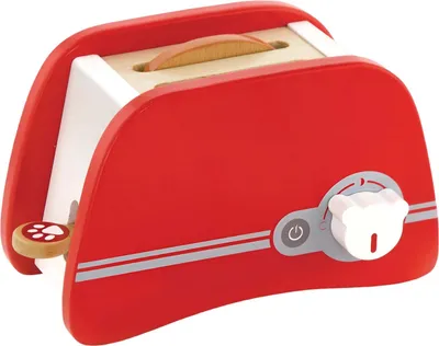 Produktbild von Viga Toys, Holz Toaster Spielzeug mit drehbarem Knopf Lernspaß, Rot