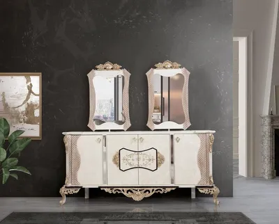 Image de Commode avec 2x miroirs Meubles en bois Buffet Meubles de luxe Immédiatement