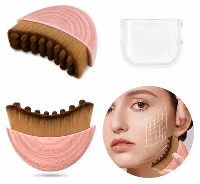 Obrázek produktu pro INF Lymfatický masážní kartáč na obličej s krytem nylon 8.8cmx6cm 2 kusy Růžový