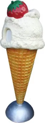 Produktbild von Casa Padrino Luxus Deko Eis im Hörnchen / Abfalleimer Mehrfarbig H. 170 cm - Großes Deko Eis - Wetterbeständiges XXL Deko Eis - Gastronomie Dekoration - Eisdielen Dekoration - Restaurant Dekoration