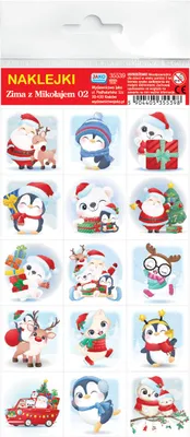 Productafbeelding van Winterstickerset met Kerstman, 15 stuks