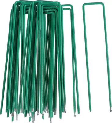 Produktbild von Schwere Gartennägel U-förmig grün für Bodenbedeckung