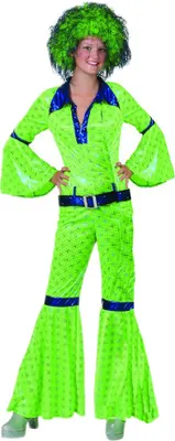 Image de Combinaison disco Hippie Girl pour filles - Vert Taille : 128