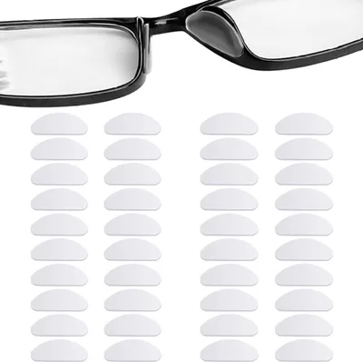 Produktbild von 20 Paar Nasenpads Silikon, Selbstklebende Dünne Rutschfeste Nasenpads Brille, Anti-Rutsch Brille Nasen Pad, Brillenpolster Nase Weiche Brillenpads, Nasenpads für Brillen Sonnenbrillen (Klar)