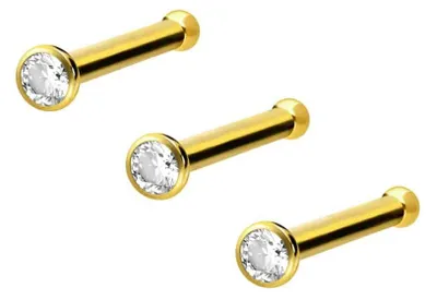 Produktbild von Nasenpiercing, Nasenstecker 3er Set Chirurgenstahl Nasenstecker Pin KRISTALL
