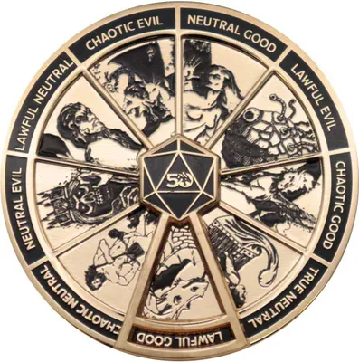 Produktbild von Dungeons & Dragons Ansteck-Pin Alignment Spinner Gold Coloured Limited Edition