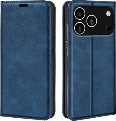 Produktbild von Mobigear Retro Slim iPhone 17 Pro Hülle Klapphülle Geldbörse - Dunkelblau