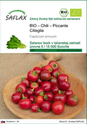 Obrázok produktu pre SAFLAX - BIO – Chili – Piccante Cilieglia - Capsicum annuum - 10 Semená