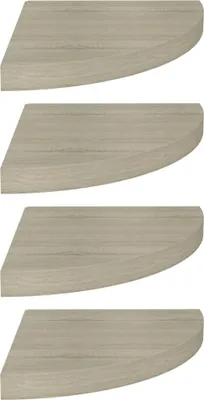 Produktbild von Eck-Schweberegale 4 Stk. Eichen-Optik 35x35x3,8 cm MDF