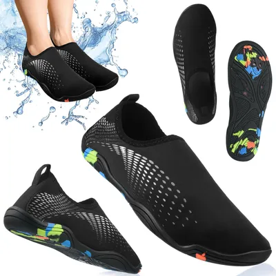 Produktbild von Outtec® Wasserschuhe, Badeschuhe, Schwimmschuhe, Strandschuhe - Größe 36-47, Uni (für Damen & Herren) - Ultraleicht, Flexibel, Schnelltrocknend