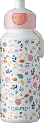 Produktbild von Mepal Trinkflasche Pop-up 400 ml Campus Little Dutch, Spülmaschinenfeste Kinderflasche aus Kunststoff, Flowers & Butterflies, 107410065243