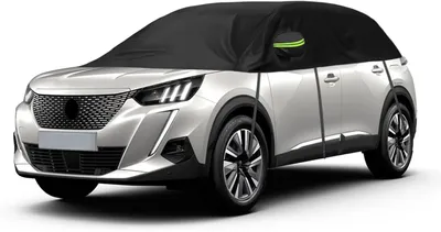 Productafbeelding van Half Car Cover, Replacement for Peugeot 2008 P24 2019-2024, Half Garage, Upgrade Thickened Fabric, All-Weather Half Cover, Reflective Car Cover