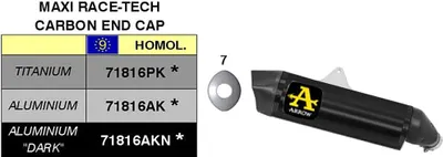 Immagine prodotto di Marmitta slip-on ARROW maxi race-tech alluminio scuro e fondello per Suzuki V-strom 1050