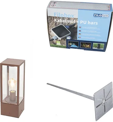 Produktbild von Industrielle Stehende Außenlampe rostBraun 40 cm IP44 Charlois