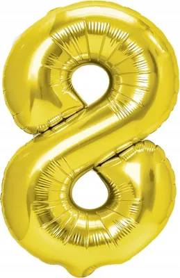 Image de Ballon en aluminium chiffre HUIT 8, doré, 40 cm