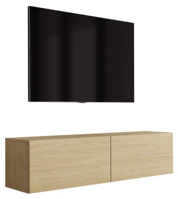 Productafbeelding van Hangende TV-kast, geoliede eik, 140 x 32 x 34 cm