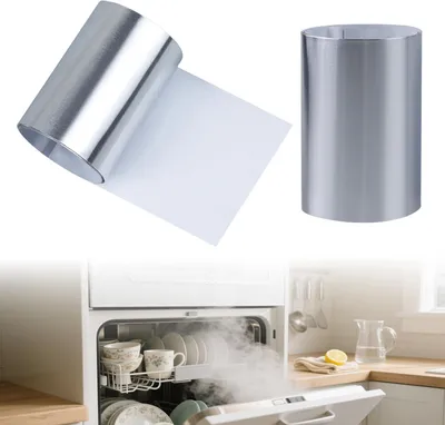 Obrázok produktu pre Parná bariéra pre umývačku riadu 2 kusy, 695 × 75 mm, hliníková tepelná ochrana pre pracovnú dosku