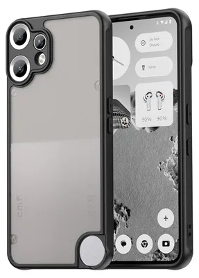 Image de Etui pour Nothing CMF Phone 2 Pro, dos mat translucide avec protection de l'appareil photo, étui de protection antichoc Noir