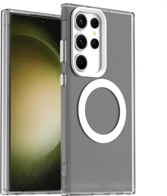 Produktbild von Handyhülle für Samsung Galaxy S23 Ultra, Hülle Kompatibel mit MagSafe, Schlank Durchscheinend Matt Stoßfest Schutzhülle Weiß
