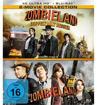 Produktbild von PLAION Zombieland 1 & 2 (2 4K-UHDs + 2 Blu-rays), Film, Blu-ray, Deutsch, Englisch, 275 min, Zombieland 1 & 2, Horror