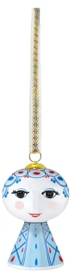 Productafbeelding van Bjørn Wiinblad, kerstornament, wanddecoratie, porselein, 7,5 cm, blauw