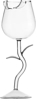 Image de Verre à vin en forme de rose 150 ml, en verre borosilicaté, pour cocktails et fêtes, transparent (1 pièce)