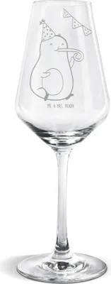 Produktbild von Mr. & Mrs. Panda Weinglas Avocado Geburtstag - Transparent - Geschenk, Frucht, Feier, Weißwein Glas, wein, Party, Überraschung, Weißweinkelch