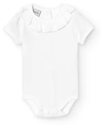 Productafbeelding van BABIDU babyromper, korte mouwen, gerimpelde kraag, 100% katoen, babyromper voor pasgeborenen