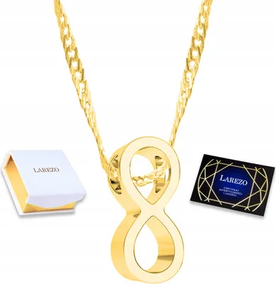 Produktbild von Goldene Halskette Infinity Eight 8 Ewige Liebe SILBER 925