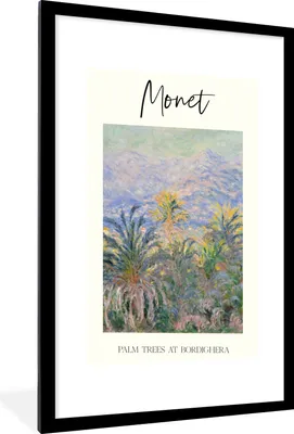 Produktbild von MuchoWow® Gerahmtes Poster Monet - Malerei - Alte Meister 60x90 cm - Poster mit Schwarzem Bilderrahmen Wandposter Rahmen Foto Bilder - Dekoration - Wandposter Wohnzimmer - Hochwertig