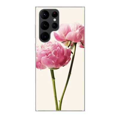 Produktbild von MuchoWow® Handyhülle Schutzhülle Hülle für Samsung Galaxy S22 Ultra Blumen - Blüte - Rosa Silikon Softcase Handy Hülle - Abbildung