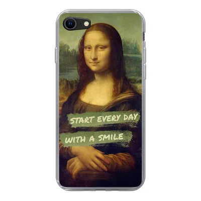 Produktbild von MuchoWow® Handyhülle Schutzhülle Hülle für iPhone 8 Mona Lisa - Zitat - Da Vinci Silikon Softcase Handy Hülle - Schutzhaube