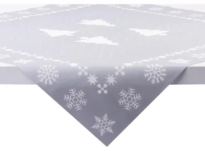Produktbild von Sovie HOME Weihnachtstischdecke White Tree in Silber aus Linclass® Airlaid 80 x 80 cm, 1 Stück