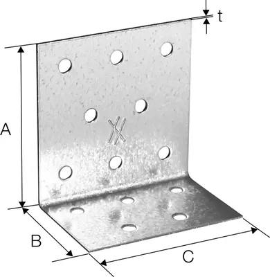 Produktbild von SIMPSON Winkelverbinder ANPS  60x60x2.0x60mm feuerverzinkt ( ANPS206660-B )