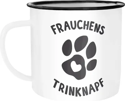 Produktbild von Moonworks® weiß-schwarz Emailletasse