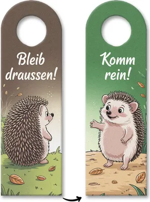 Produktbild von Bleib draußen Komm rein Igel Türhänger
