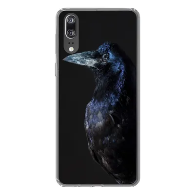 Produktbild von MuchoWow® Handyhülle Schutzhülle Hülle für Huawei P20 Vogel - Tiere - Schwarz Silikon Softcase Handy Hülle - Hardcover