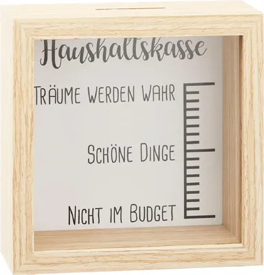 Produktbild von Spardose Bilderrahmen Haushaltskasse 14,5 x 14,5 x 6,5 cm