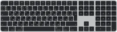 Zdjęcie produktu dla Klawiatura Apple Magic Keyboard, pełnowymiarowa (100%), przewodowa i bezprzewodowa, USB + Bluetooth, QWERTY, srebrna, czarna