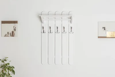 Produktbild von Garderobe Kiefer massiv Vollholz weiß lackiert Junco 348 – Abmessung 100 x 60 x 33 cm