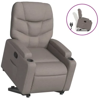 Produktbild von vidaXL Relaxsessel mit Aufstehhilfe Taupe Stoff