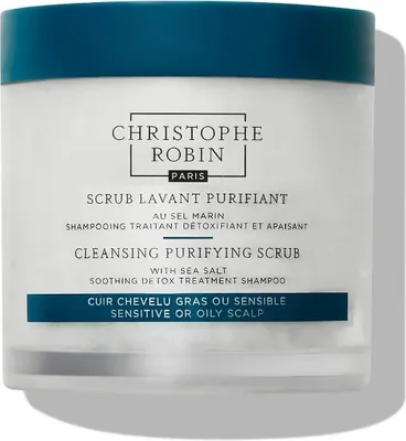 Zdjęcie produktu dla Christophe Robin Cleansing Purifying Scrub With Sea Salt Szampon złuszczający do przetłuszczającej się skóry głowy, 250 ml