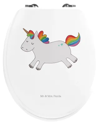 Produktbild von Mr. & Mrs. Panda klo deckel Einhorn Happy - Weiß - Geschenk, Unicorn, Klobrille, Lebensfreude, Klodeckel, WC-Sitz, Einhörner, Freude, Lächeln, Toilettendeckel, WC Sitz
