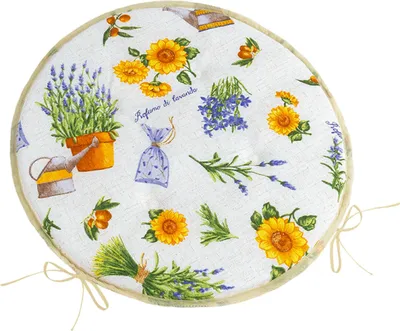 Produktbild von EMA Rundes glattes Sitzkissen - Durchmesser 40 cm - Violett,Gelb