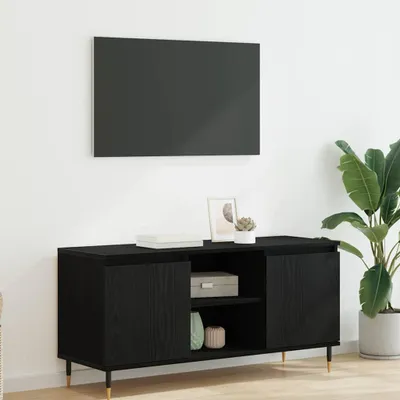 Immagine prodotto di Maison Exclusive - Mobile TV 104 x 35 x 50 cm, colore nero, finitura effetto legno di quercia, realizzato in materiale composito